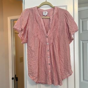 The Nines by HATCH maternity top size L - pink stripe